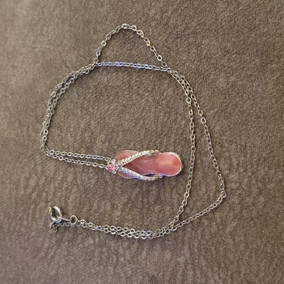 3/$30 Kidcore Enamel Beach Sandal Pendant Chain Necklace - Picture 3 of 5